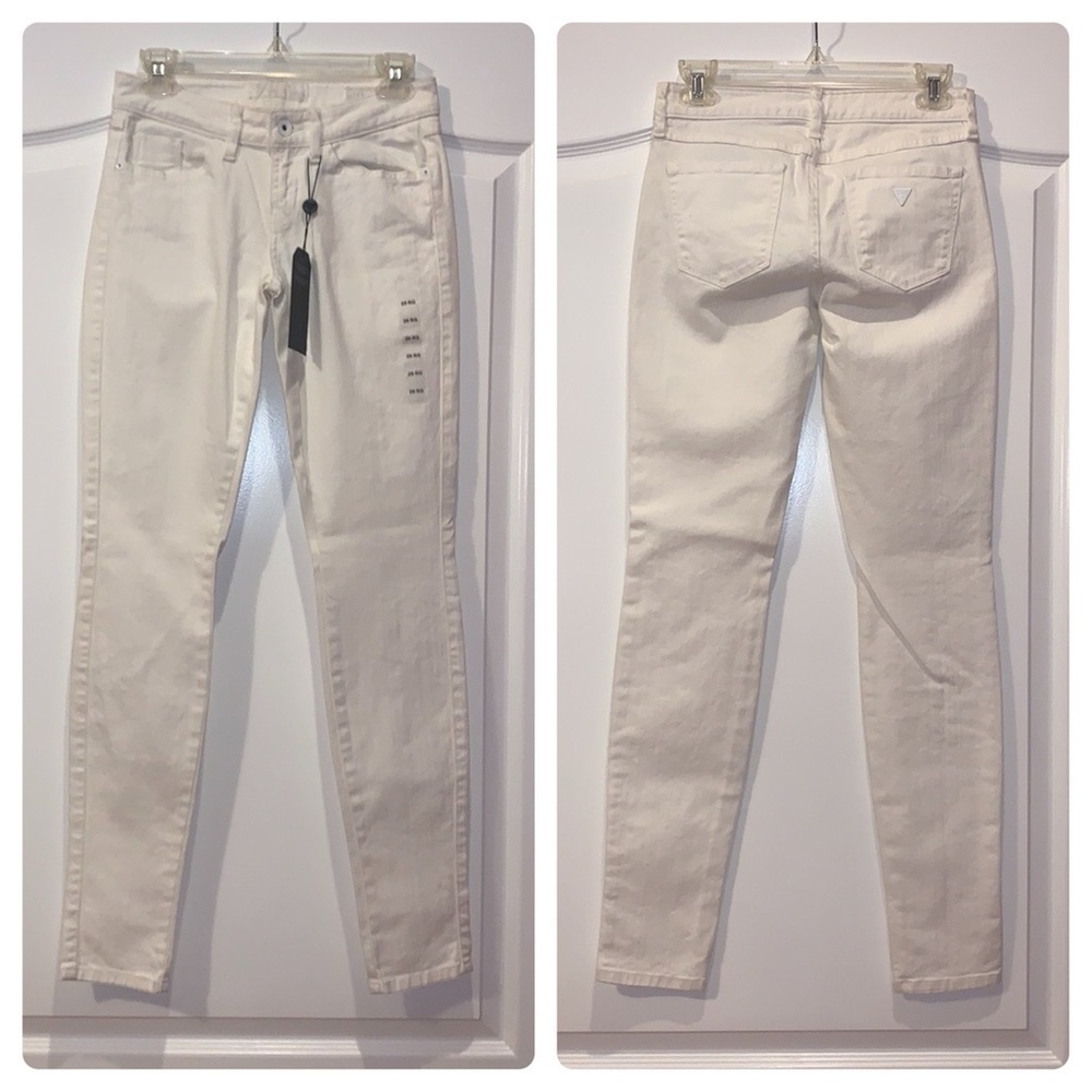 New Guess White Brittney Skinny Jeans Size 26